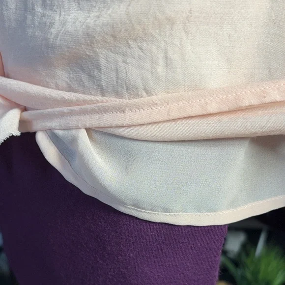 LOFT Soft Pink Floral Accent Blouse - Picture 5 of 9